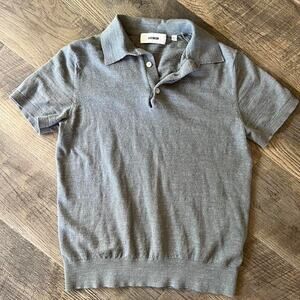 Buck Mason Men’s Knit Polo • Size Small • 100% Cotton • Heather Grey